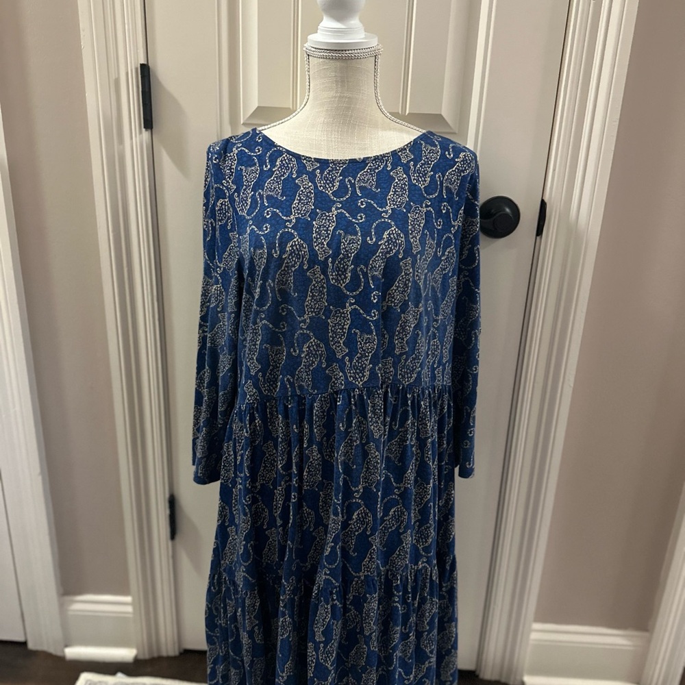 Lilly Pulitzer Geanna 3/4 Sleeve Dress in Easy to Spit Low Tide Navy
